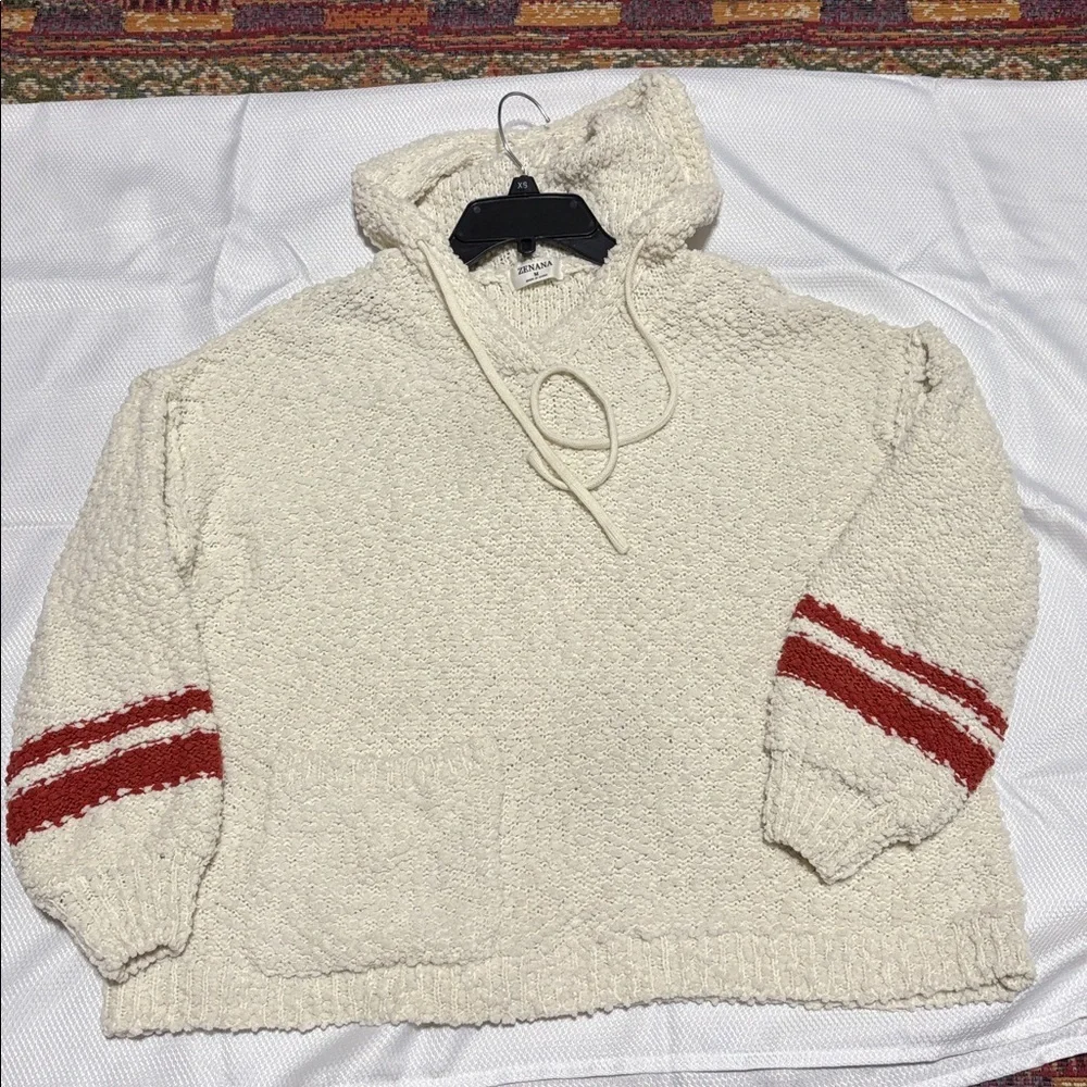 Zenana Outfitters Cream Textured Sweater over size. - Picture 7 of 11